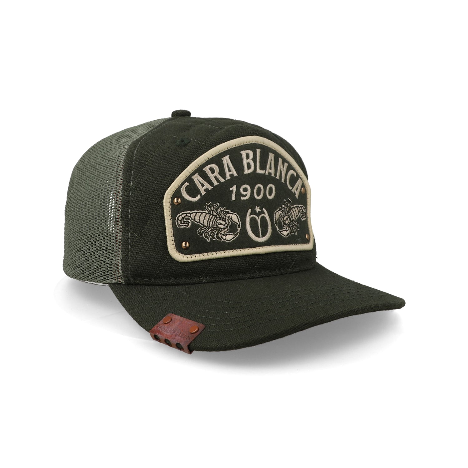 Gorra Cara Blanca Cattleman Scorpion Verde